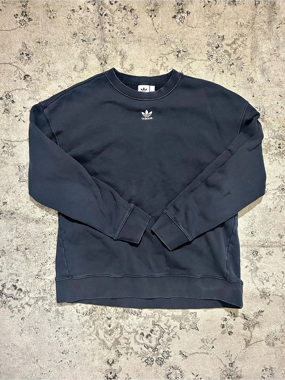 adidas Trefoil Essentials Crew Sweatshirt Black Medium